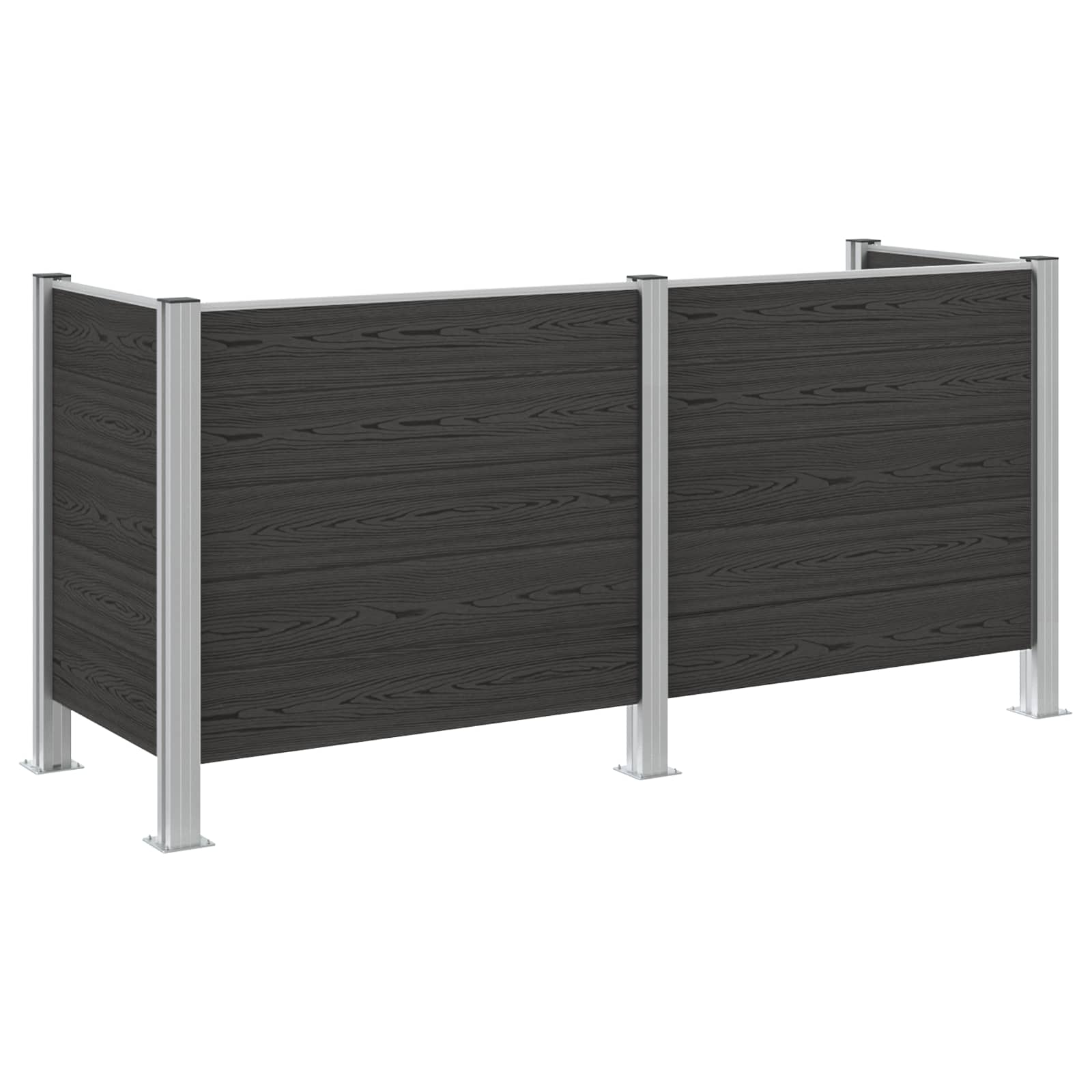 Skräpkorgstaket Aluminium och WPC