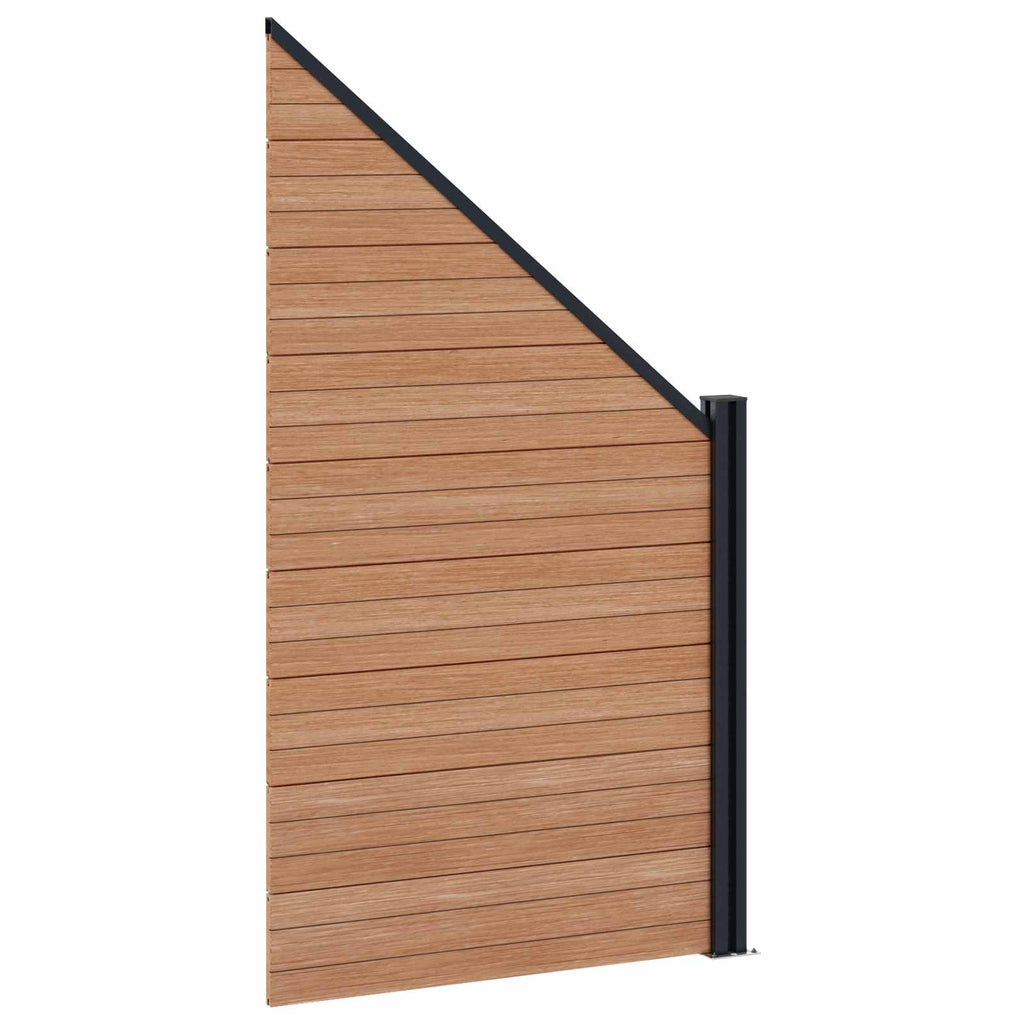 Stängselset 3 Pcs WPC och Aluminium Brun