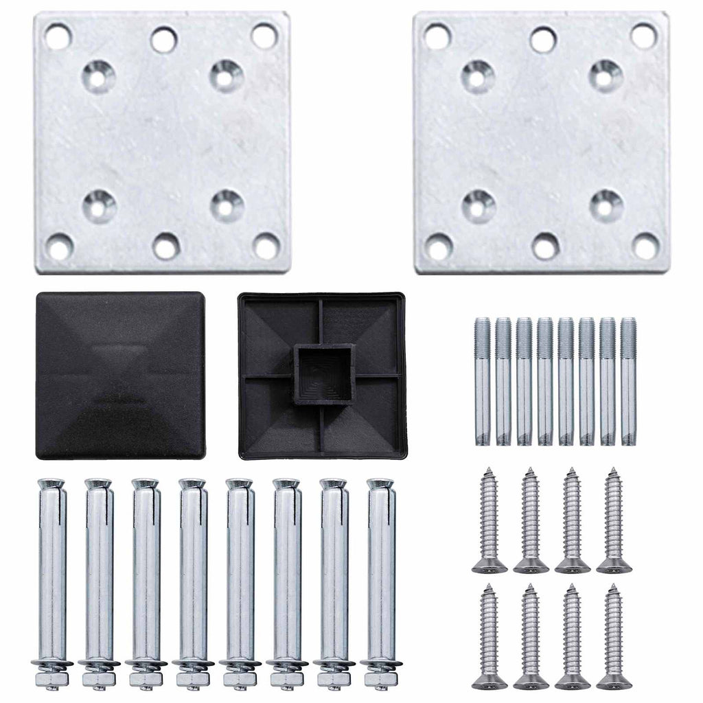 Stängselset 3 Pcs WPC och Aluminium Brun