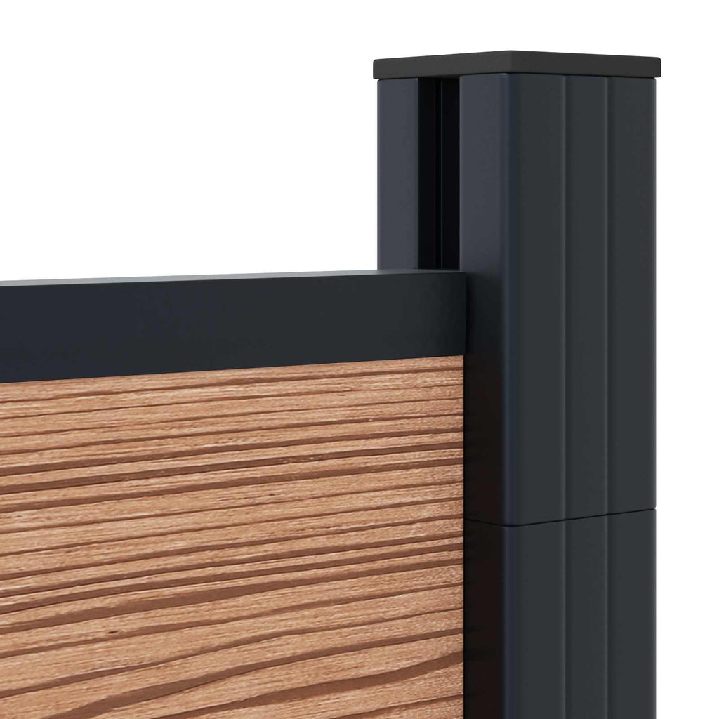 Stängselpanel 2 Pcs WPC och Aluminium Brun