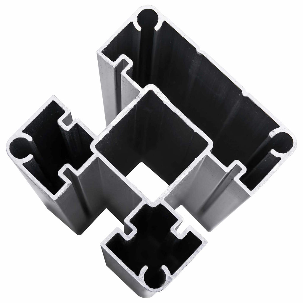 Stängselpanel 2 Pcs WPC och Aluminium Brun