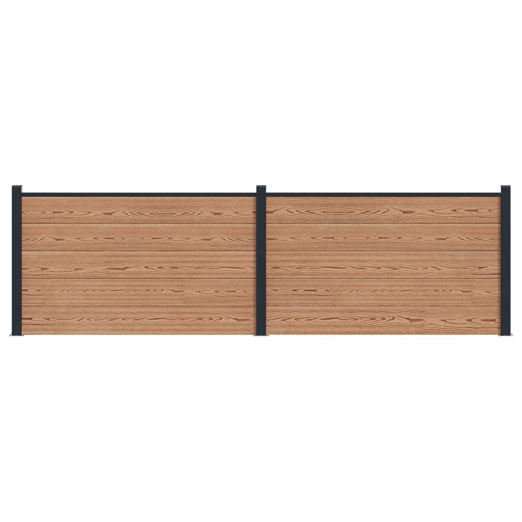 Stängselpanel 2 Pcs WPC och Aluminium Brun