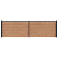 Stängselpanel 2 Pcs WPC och Aluminium Brun