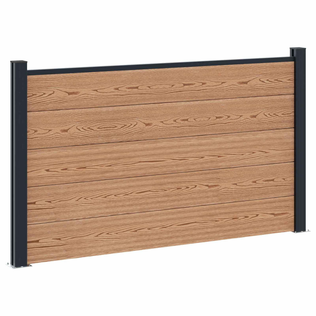 Stängselpanel 2 Pcs WPC och Aluminium Brun