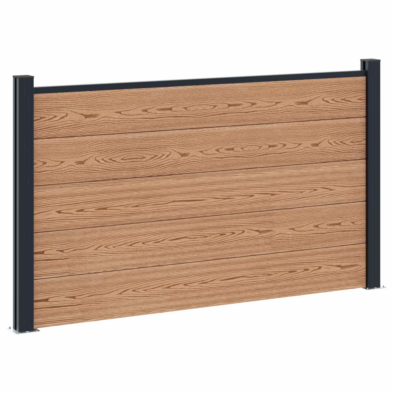 Stängselpanel 2 Pcs WPC och Aluminium Brun