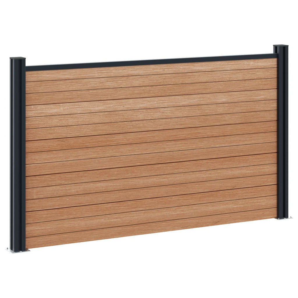 Stängselpanel 2 Pcs WPC och Aluminium Brun