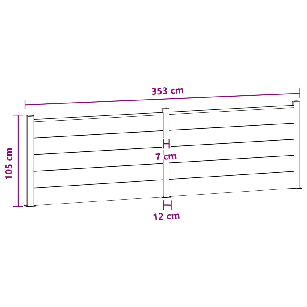 Stängselpanel 2 Pcs WPC och Aluminium Brun