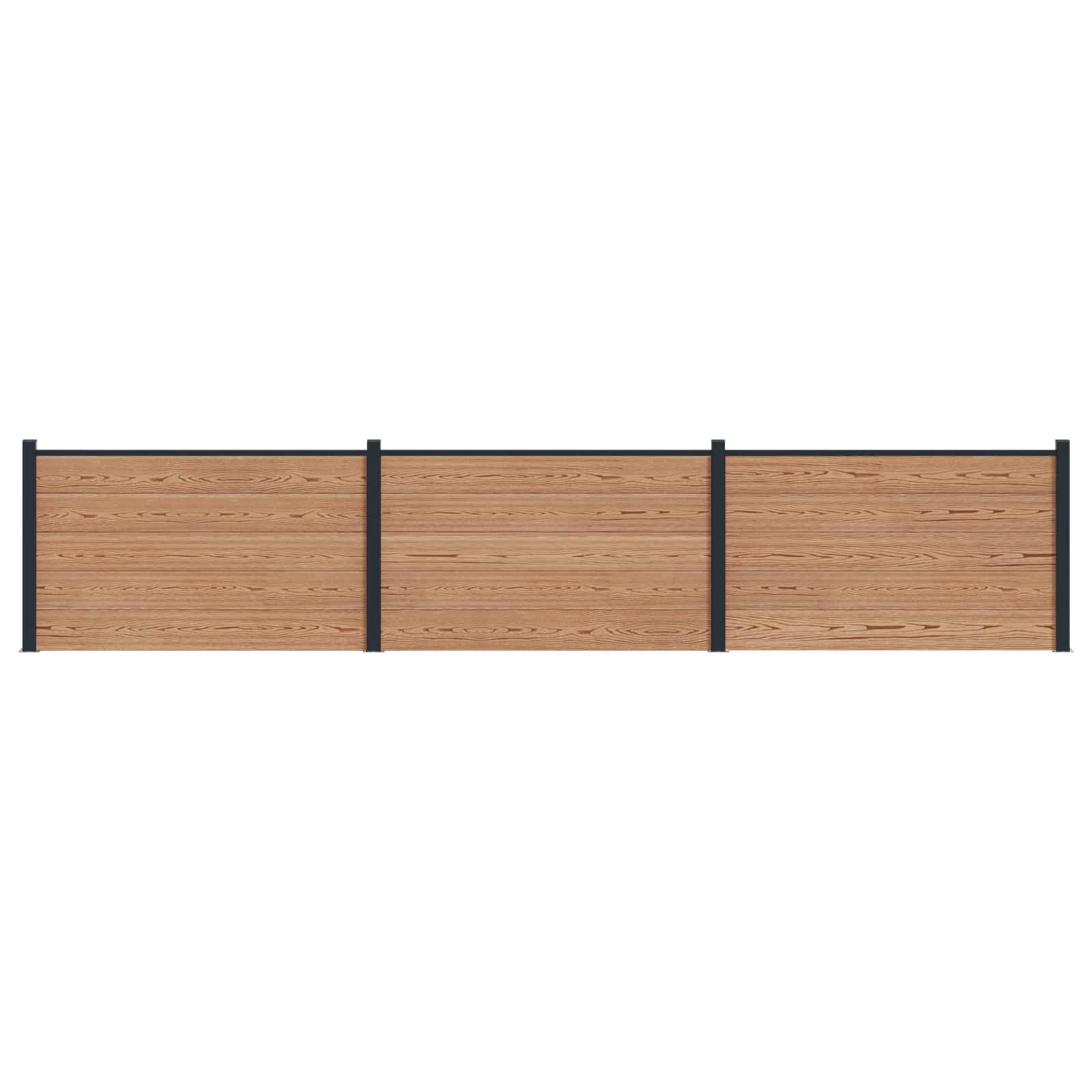 Stängselpanel 2 Pcs WPC och Aluminium Brun