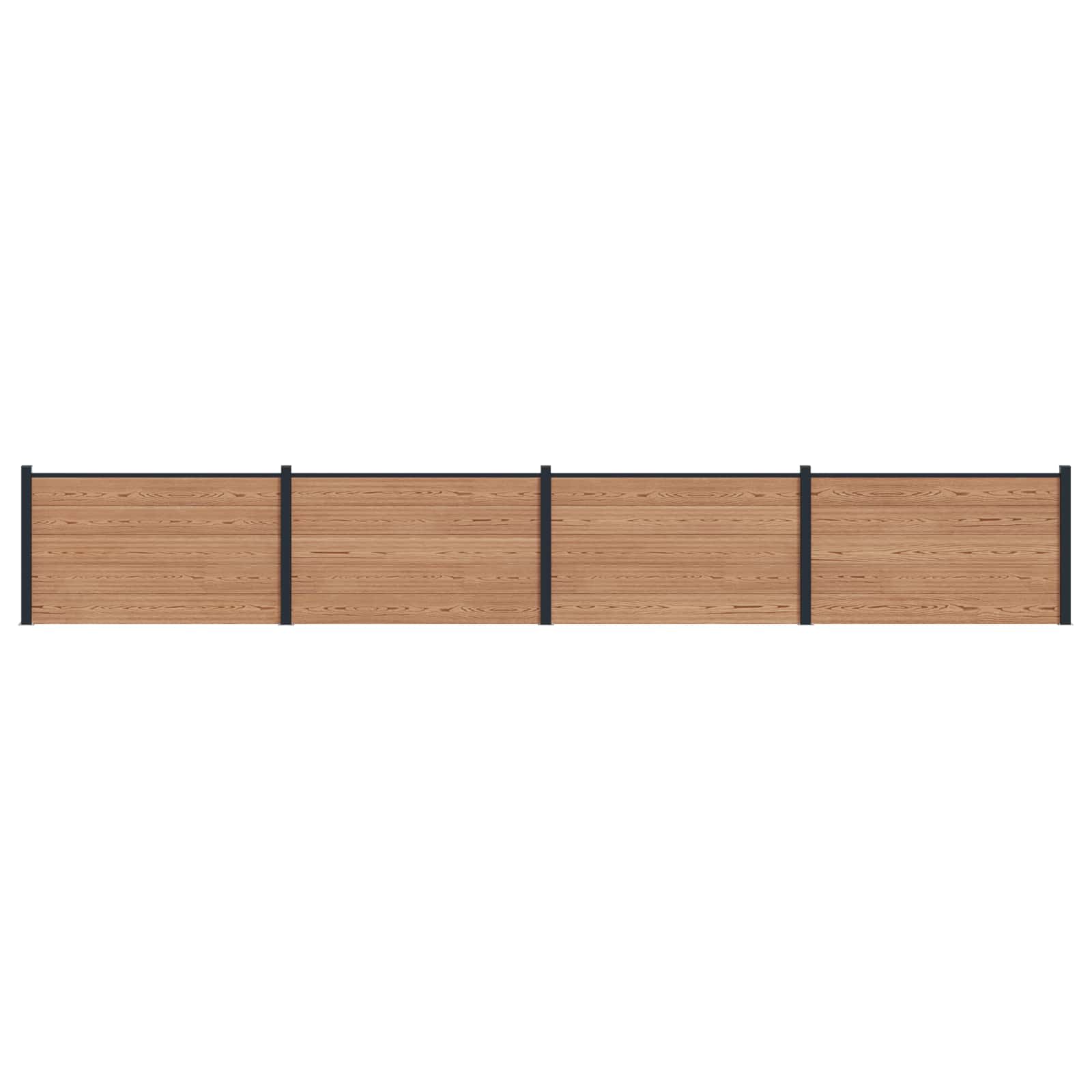 Stängselpanel 2 Pcs WPC och Aluminium Brun