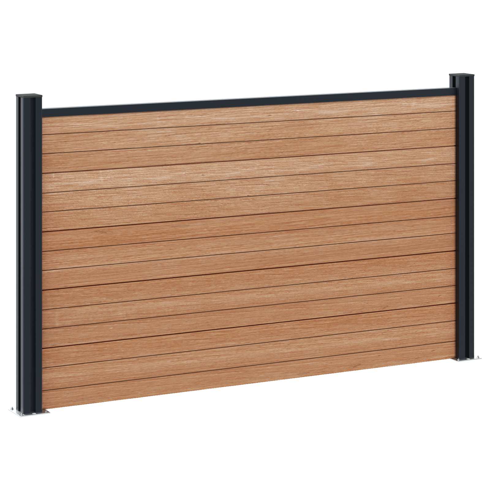 Stängselpanel 2 Pcs WPC och Aluminium Brun
