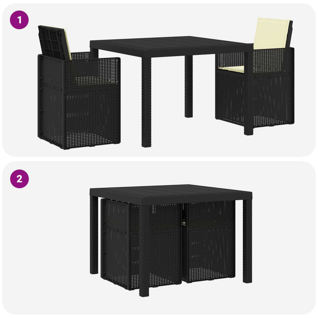 Trädgårdsmöbelset med Kudde 3 Pcs och PP