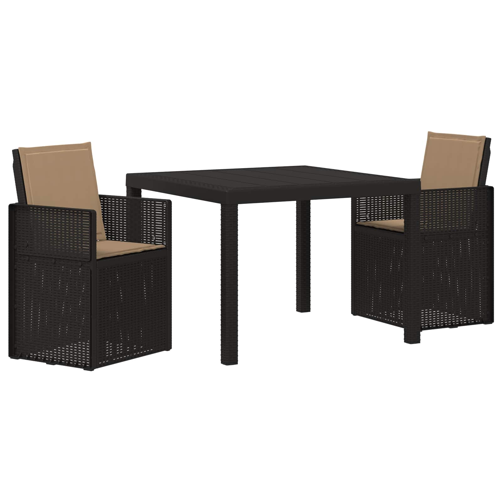 Trädgårdsmöbelset med Kudde 3 Pcs och Taupe PP