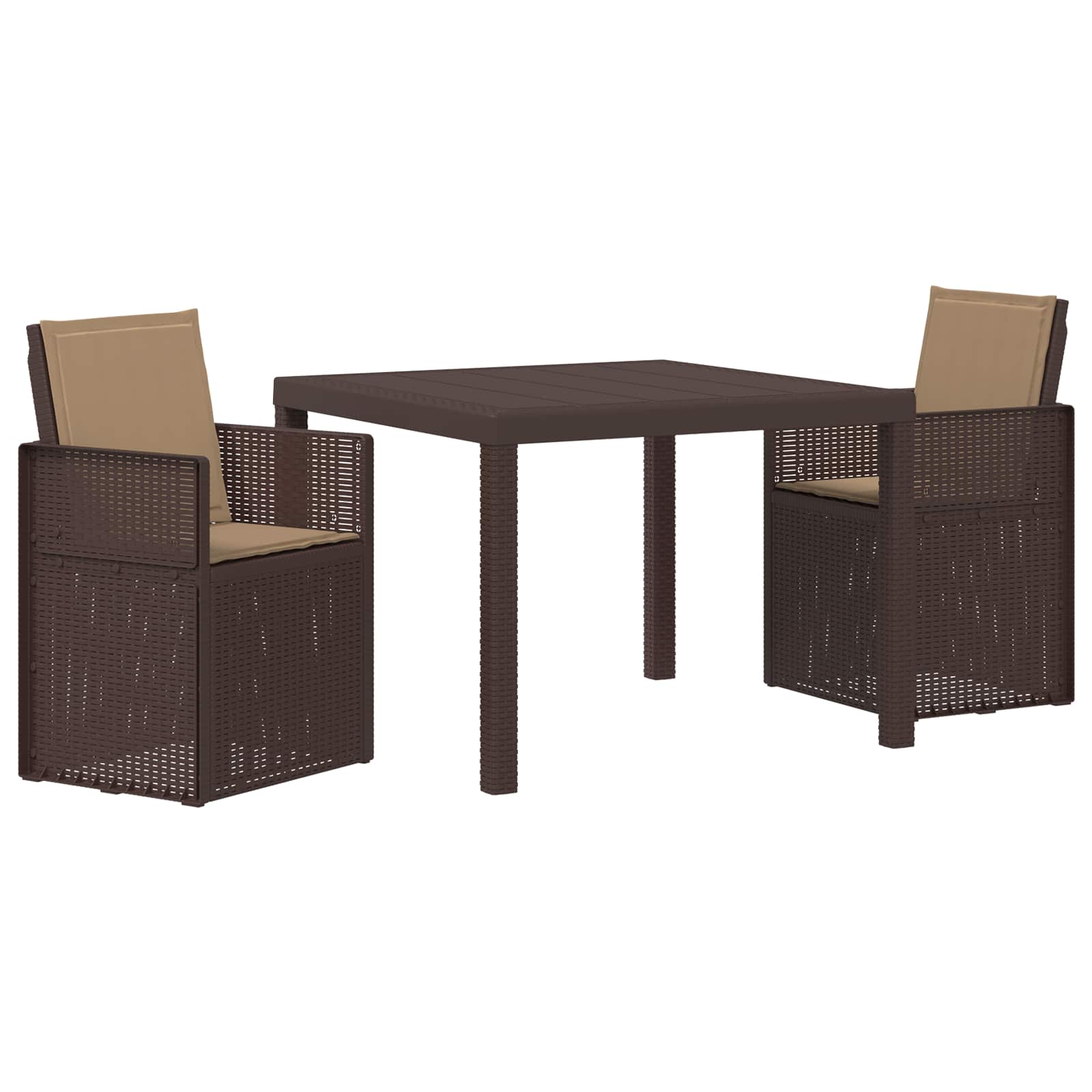 Trädgårdsmöbelset med Kudde 3 Pcs och Taupe PP