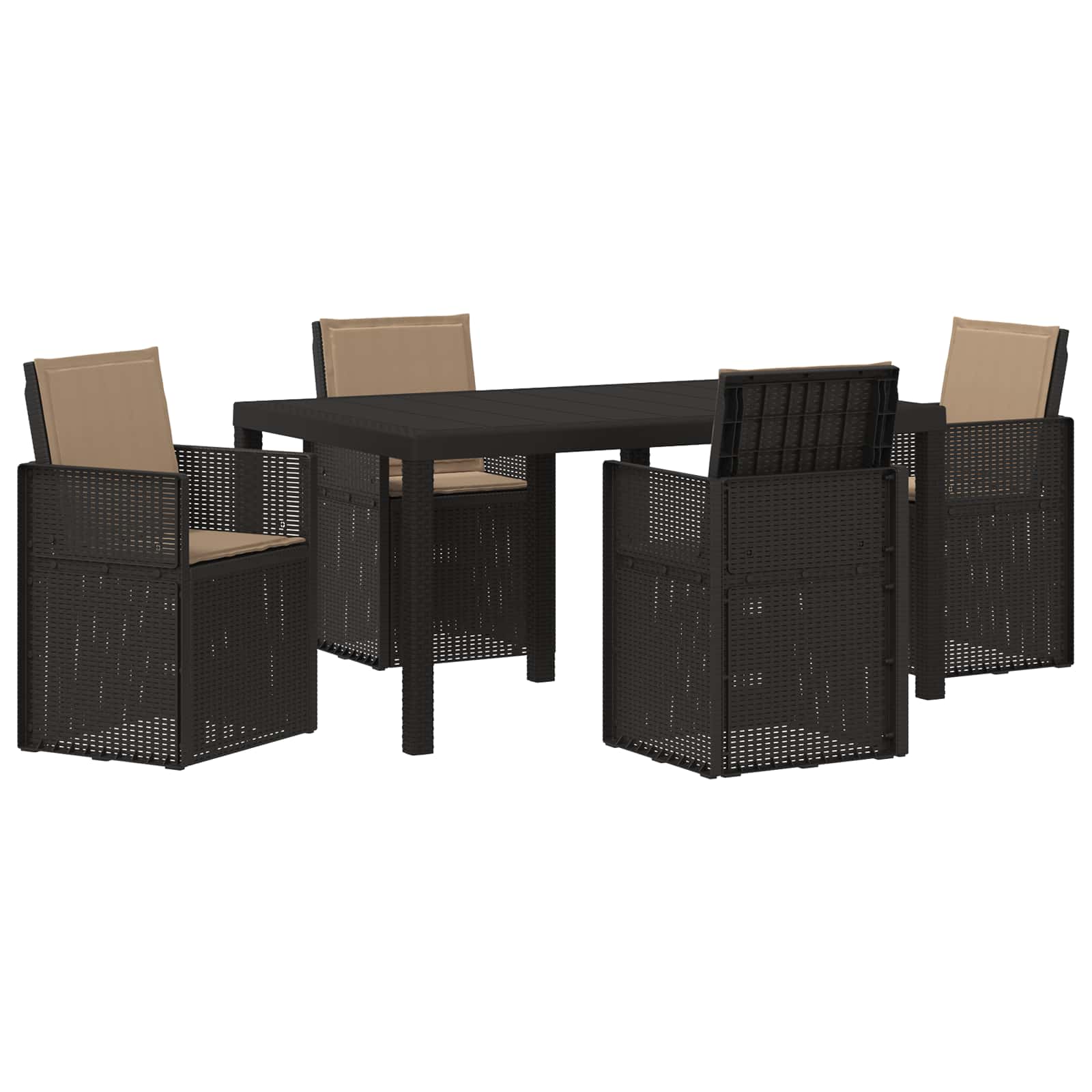 Trädgårdsmöbelset med Kudde 3 Pcs och Taupe PP