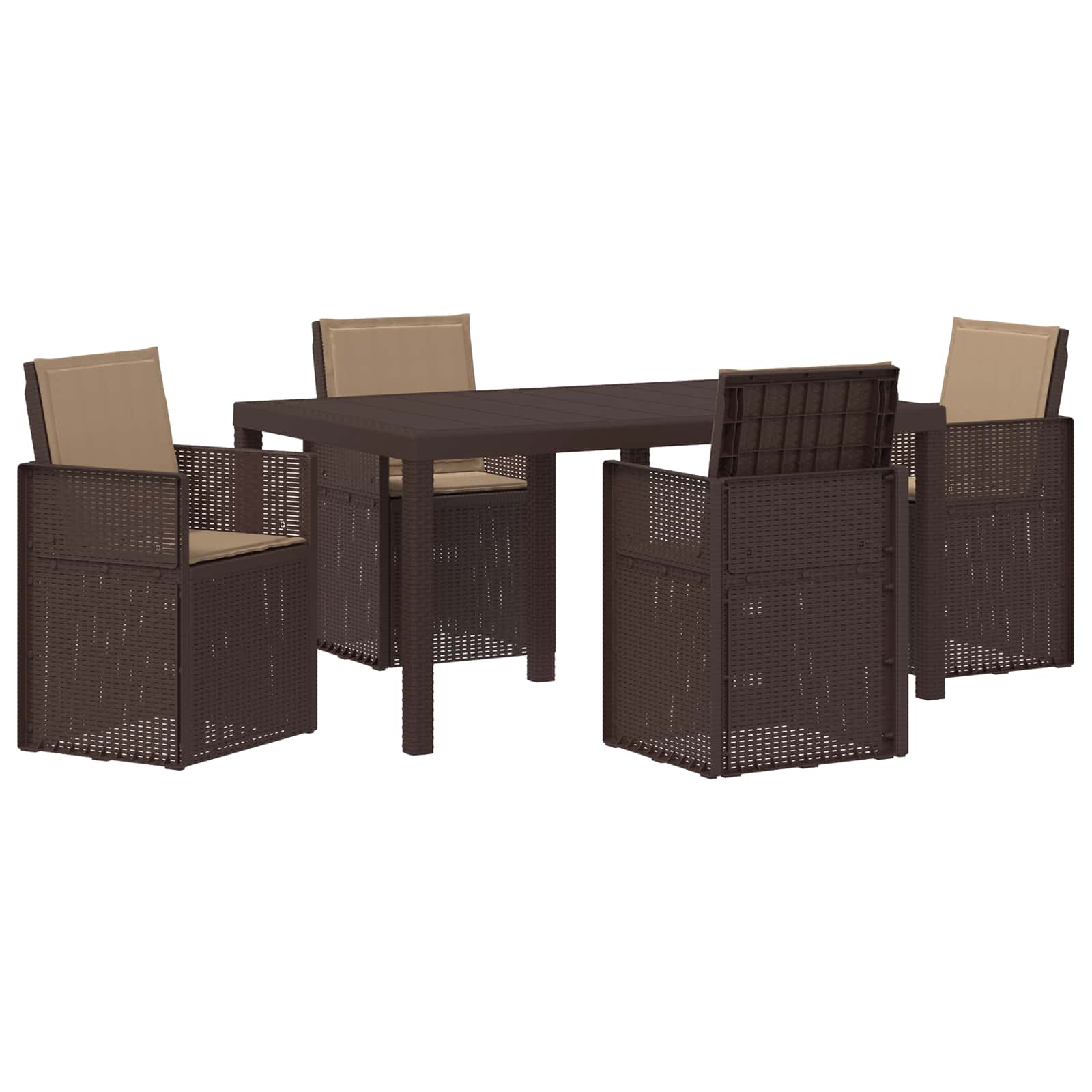 Trädgårdsmöbelset med Kudde 3 Pcs och Taupe PP