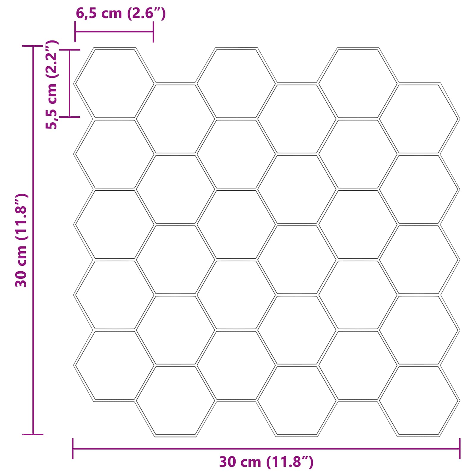 Hexagonplatta Polyuretan och PET